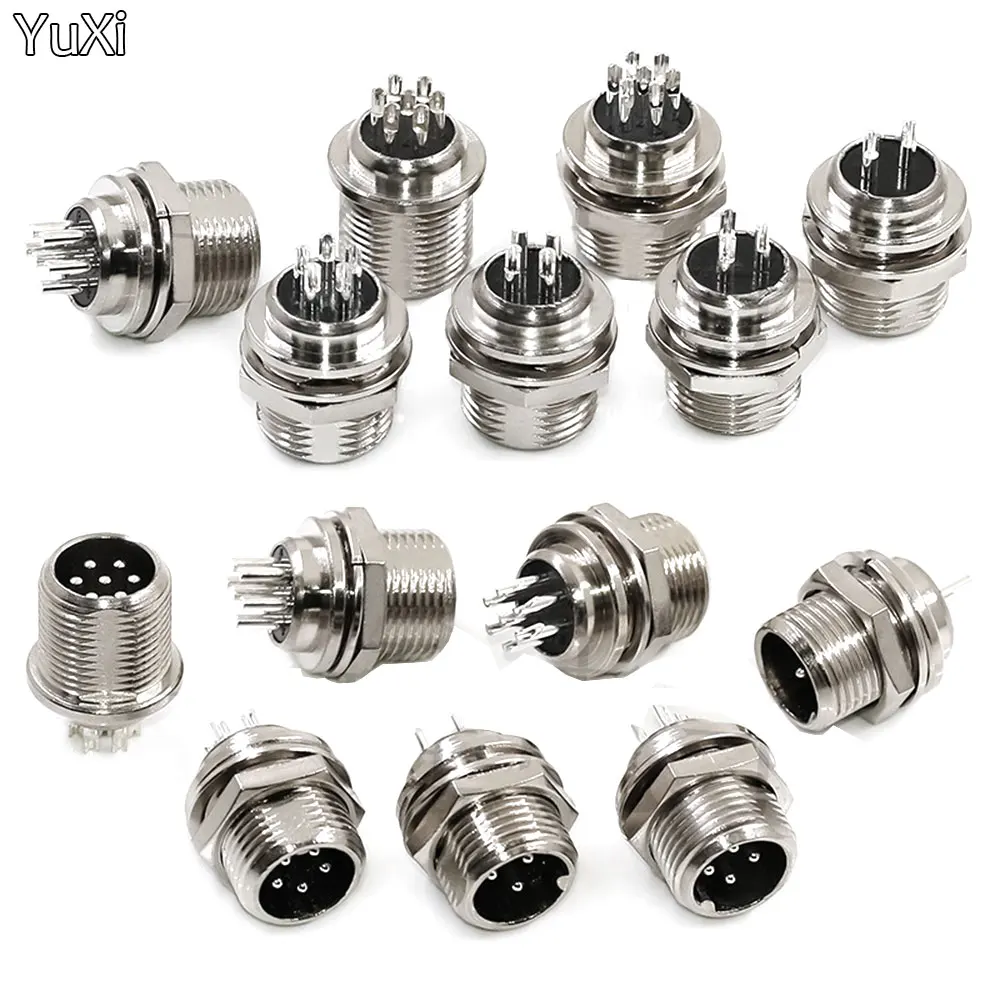 

10Pcs Male GX12 2/3/4/5/6/7 Pin 12mm Wire Panel Connector Aviation Connector Plug Circular Socket Plug L116-121