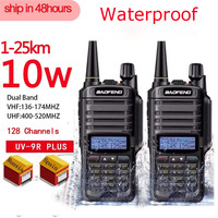 1/2pcs 10W Waterproof Walkie Talkie Baofeng UV 9R Plus Ham Radios Cb Radio Comunicador  With FM Radio рация and 무전기