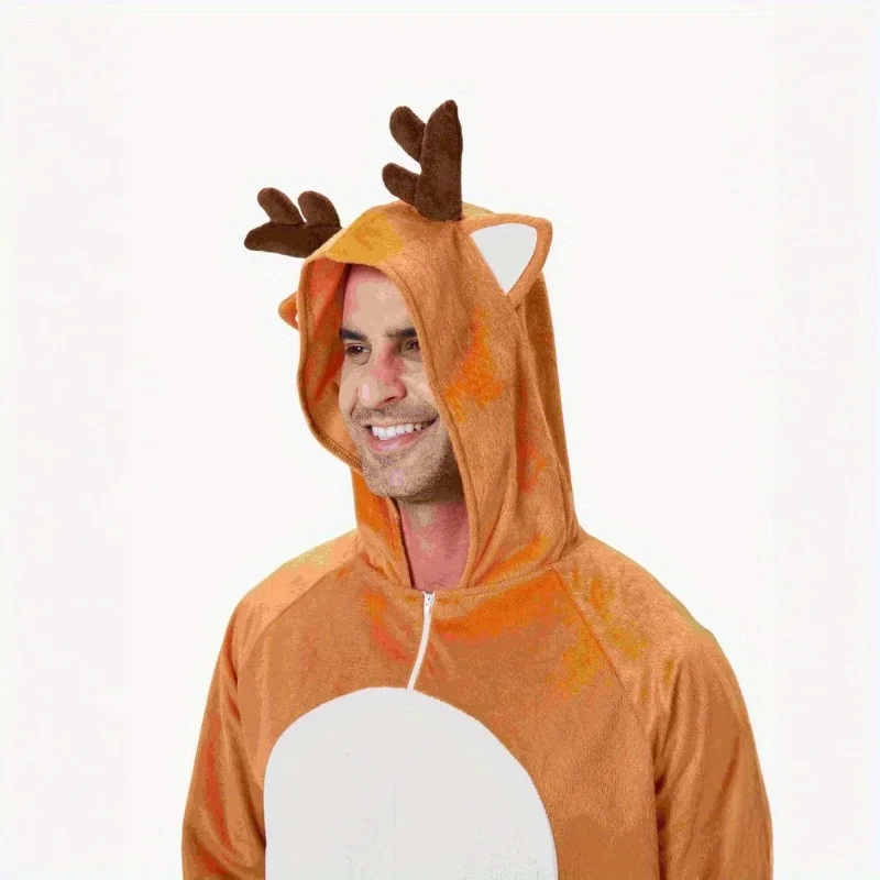 Cosplay Costumes Christmas Men and Women Christmas Reindeer Elk Onesie Stage Performance Clothes Fantasy Pajamas