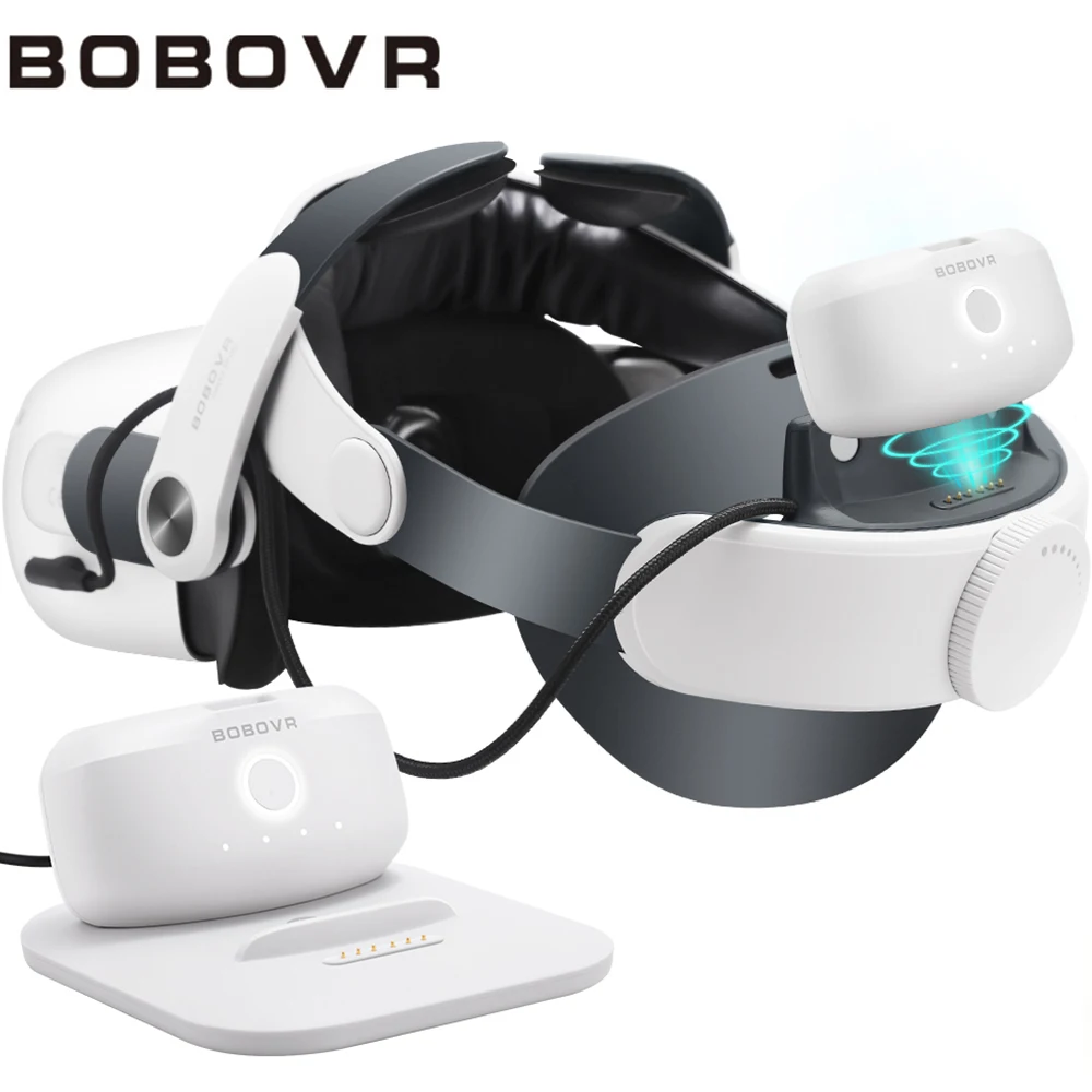 

BOBOVR M2Plus Elite Head Strap with Twin Battery with Magnetic Charging dock Combe Fast Charging Suitable For Oculus/Meta Quest2