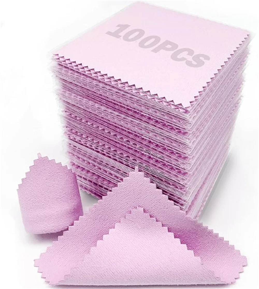 

100 шт. в индивидуальной упаковке OPP, отдельные салфетки для чистки ювелирных изделий и полировки очков, в индивидуальной упаковке, для серебра и золота, 3,15 дюйма