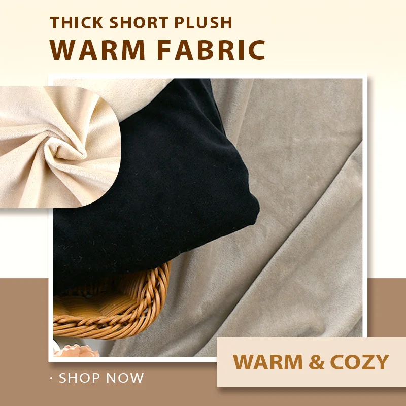 

45/90*165cm 0.7mm Thick Short Plush Fabric Toy Doll Sofa Cover Decor Cloth Clothes Cushion Soft Fabrics Crafts Sewing Materials