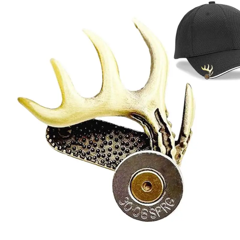 Hat Clips for Brim Brass Antler Hat Clip Metal Brim Clip for Outdoorsman Handcrafted Brass Hat Clip Hunting Accessories Gift