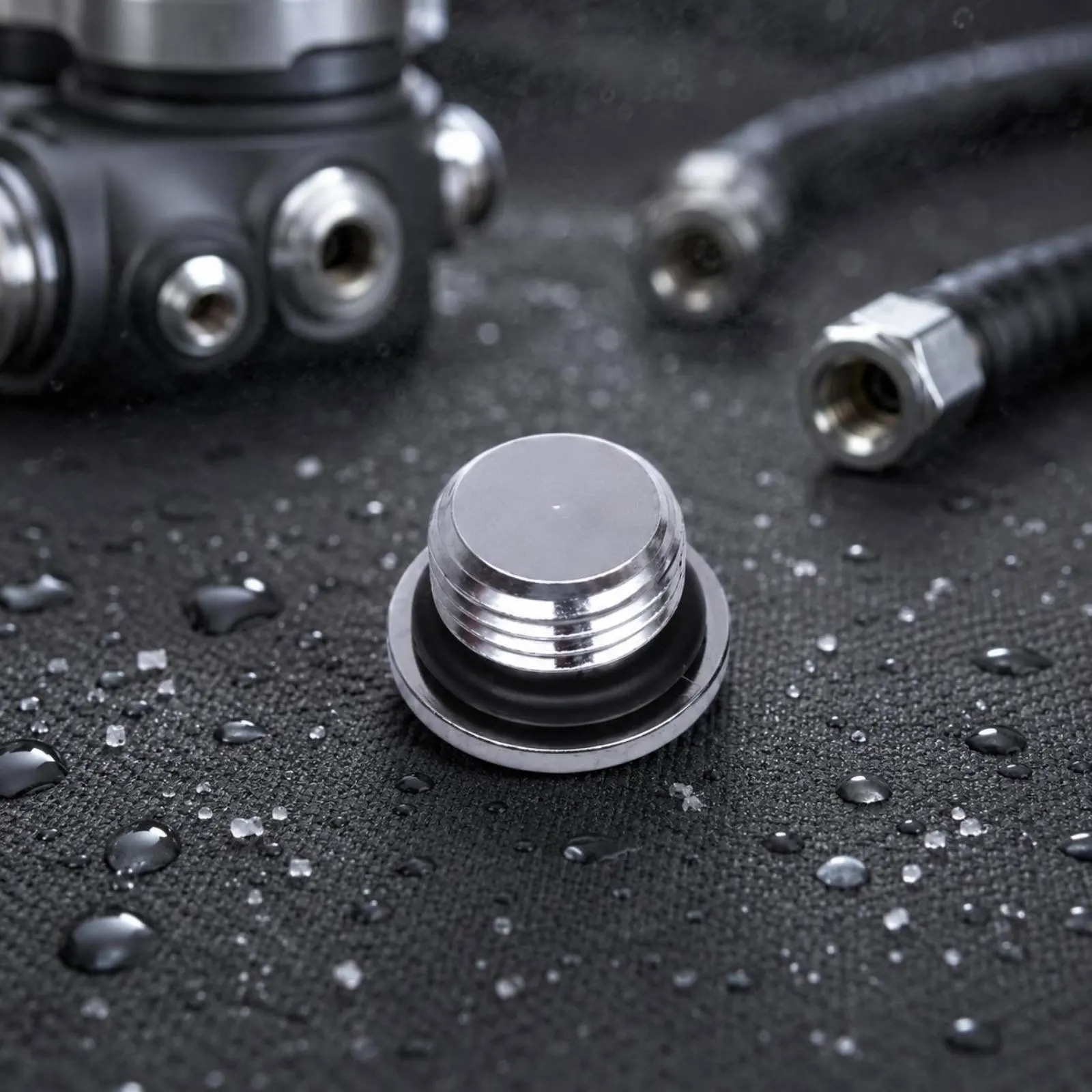 2 Pieces HP LP Plug Chrome Plated Underwater Port Plug Regulator Port Screw Brass Body Dive Gear 3/8 Inch Thread for Divers view 3