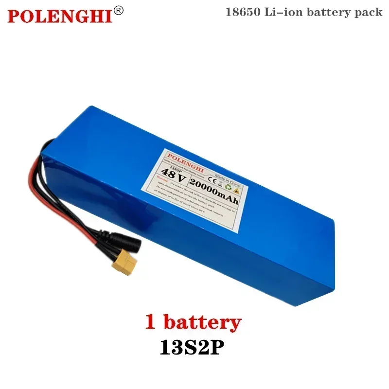 Batterie Li-ion rechargeable 13S2P 48V 20000mAh 18650, chargeur 54.6V 2A