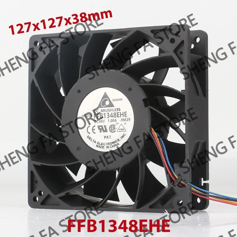 4-wire Violent PWM converter Large air volume Delta 5V 12V 24V DC48V 1.00A AC EC 12738 127X127X38MM 12.7CM FFB1348EHE coolingfan