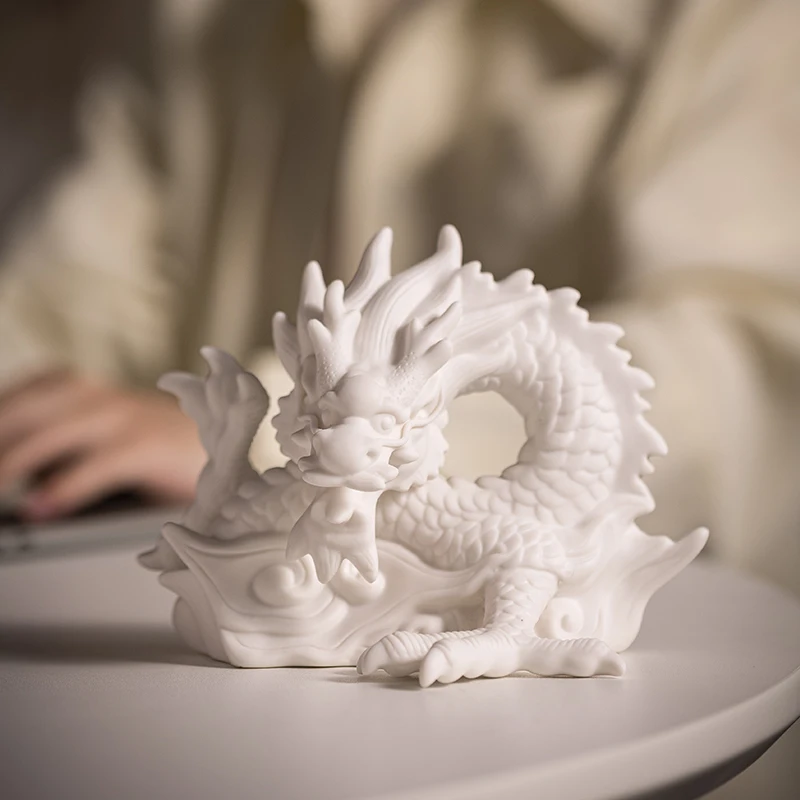 Figurine Ornaments Chinese Dragon Home Decoration Lucky Living Room Entrance Office Jewelry Mascot Crafts Home Decoration Gift