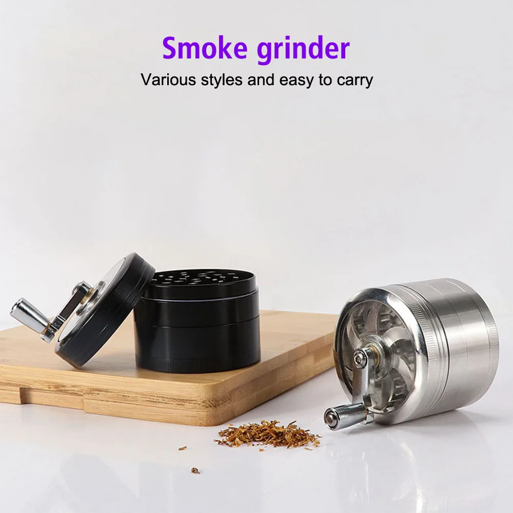 61MM 4-Layer Aluminum Alloy Smoking Herb Cutter Tobacco Grinder Cigarette Accessories Spice Cutter Latest Lightning-Shaped