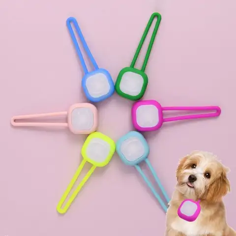 Waterproof Pet Led Walking Night Pendant Colorful Silicone Pet Collar Pendants Hanging with LED Light Dog Pendant Night Light