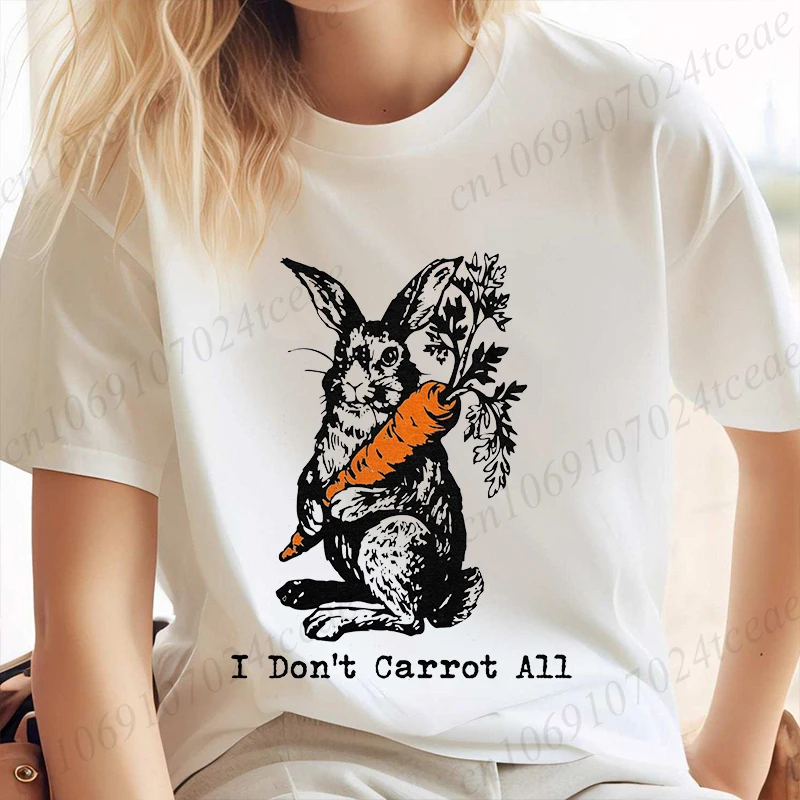 Easter Bunny Women's T-Shirt Funny Easter Shirts for Women Clothing Cute Bunny Graphic Tops Ulzzang Harajuku Hip Hop Streetwear