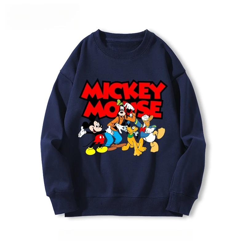 

Свитер с круглым вырезом в стиле аниме Disney с Микки Маусом для мужчин и женщин, осенне-зимняя повседневная свободная куртка с длинными рукавами для подростков, удобная