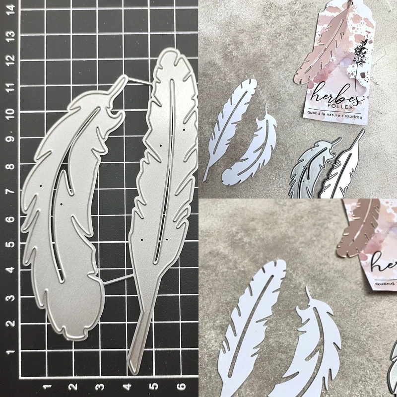 

Feather Metal Cutting Die Stencil for DIY Scrapbooking Album Paper Card Decor Craft Embossing Die