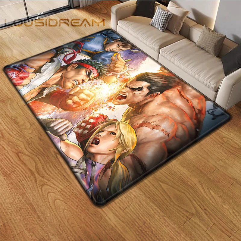 Retro Game Street Fighter Gamer Area Rug, Non-Slip Floor Mat, Carpet for Living Room Bedroom, Sofa, Doormat, Decoration, Kid Pl