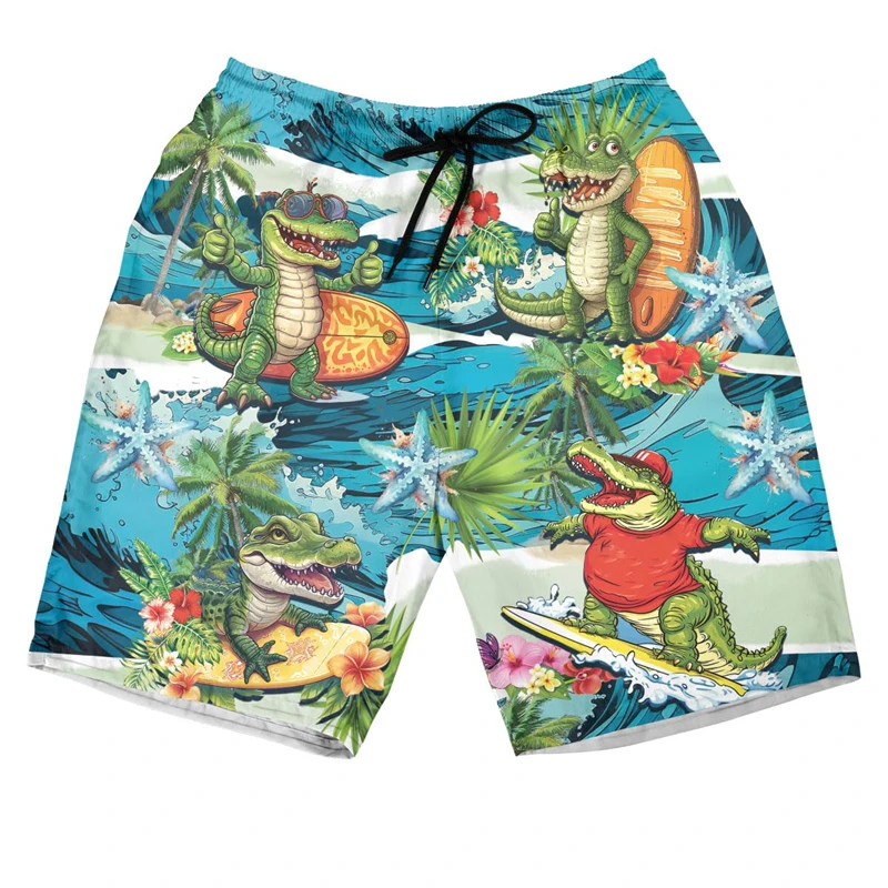 Cartoon Krokodil Grafik Alligator Tier 3d gedruckt kurze Hosen für Männer Kleidung Strand Shorts lässig Hawaii Kinder Trunks Tops