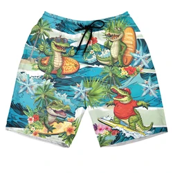 Cartoon Krokodil Grafik Alligator Tier 3d gedruckt kurze Hosen für Männer Kleidung Strand Shorts lässig Hawaii Kinder Trunks Tops