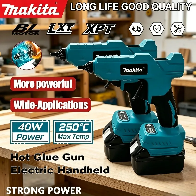 

Makita DIY Tool Repair Anti-scald Nozzle Hot Air Gun Hot Melt Welding Cordless Electric Handheld Hot Glue Gun For 20V Battery