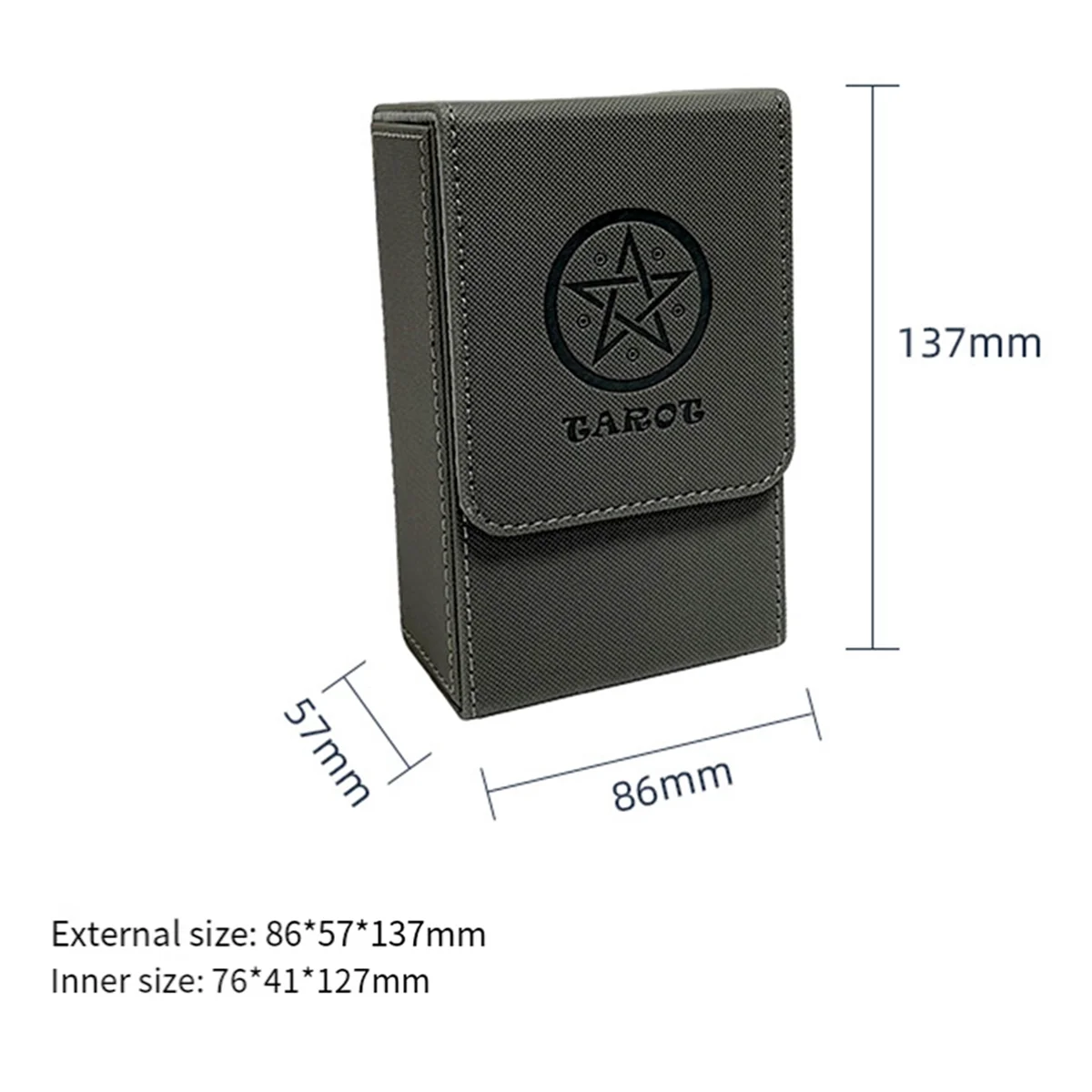 Black Tarot Card Storage Box PU Leather Game Poker Deck Card Frame