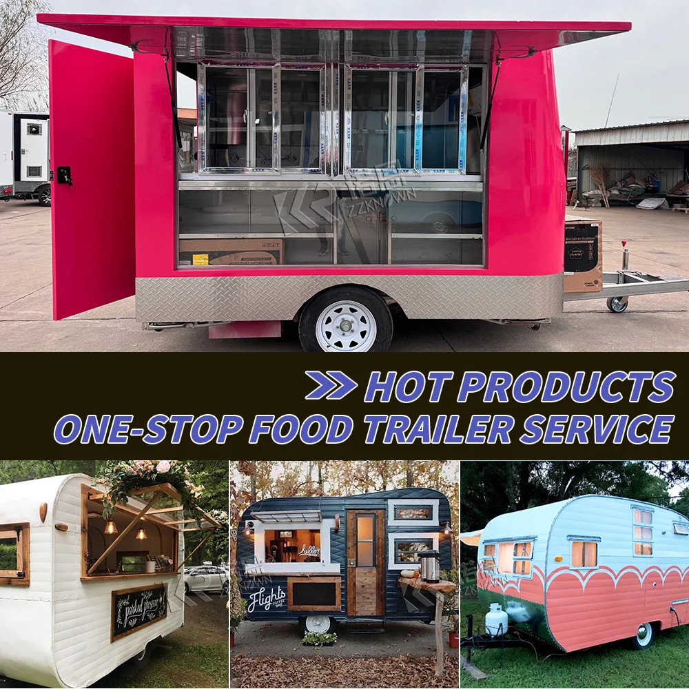 

Customized Fast Food Trailer Fully Equipped Street Restaurant With Full Kitchen Concession Hot Dog Cart Concession Food Truck