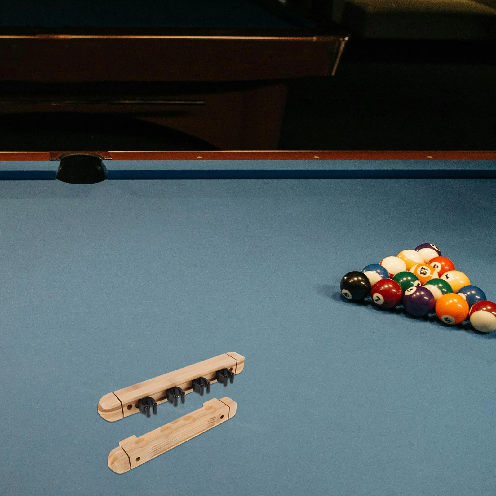 

1Set Solid Wood Pool Cue Rack 4 Holes Wall Mount Billiard Stick Holder Organized Storage for Game Room Bar Club Use