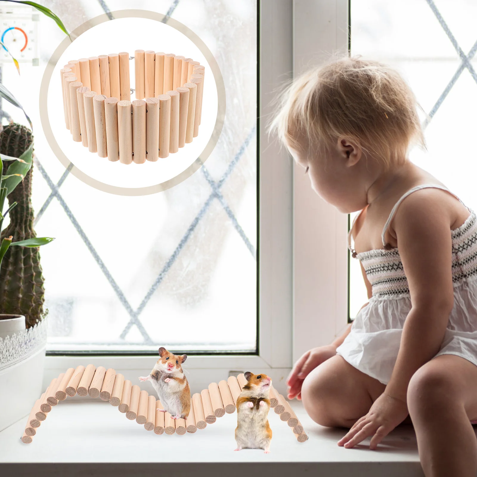 Chinchilla Ladder for Cage Decor Rat Biting Toy Wood Landscaping Ladders Guinea Pig Hamster