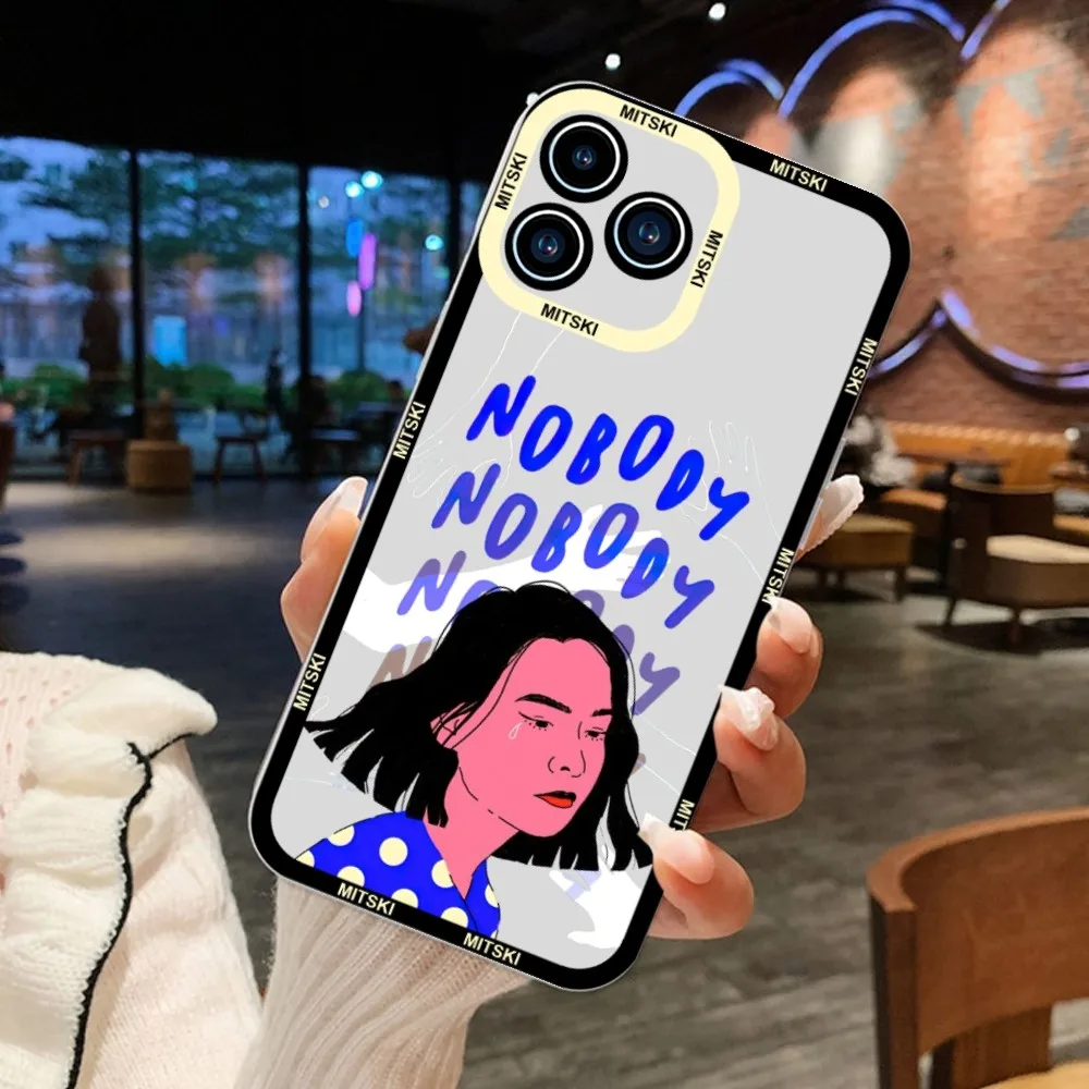 Funda de teléfono Singer Mitski para iPhone 11 12 Mini 13 14 15Pro Max carcasa transparente