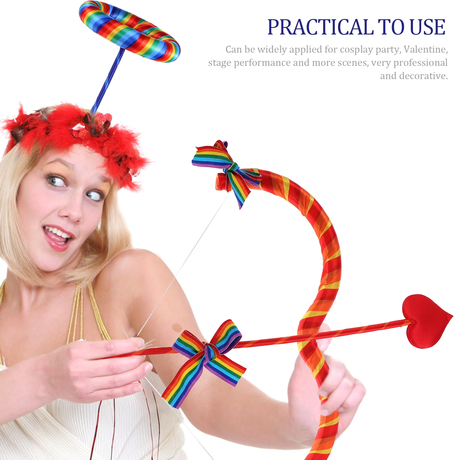 

1Set Cupid Foam Bow Arrow Headband Costume Accessory Valentine Party Cosplay Photo Prop Cupid Dress Up Prop Valentine Decoration