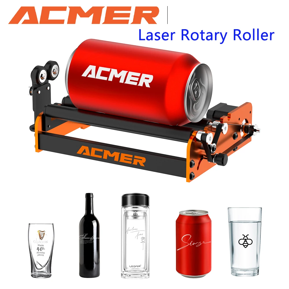 

ACMER M2 Laser Engraving Rotary RollerY-aixs 360° Rotating Rotary Roller for 4-138mm Cylindrical Laser Engraver Module