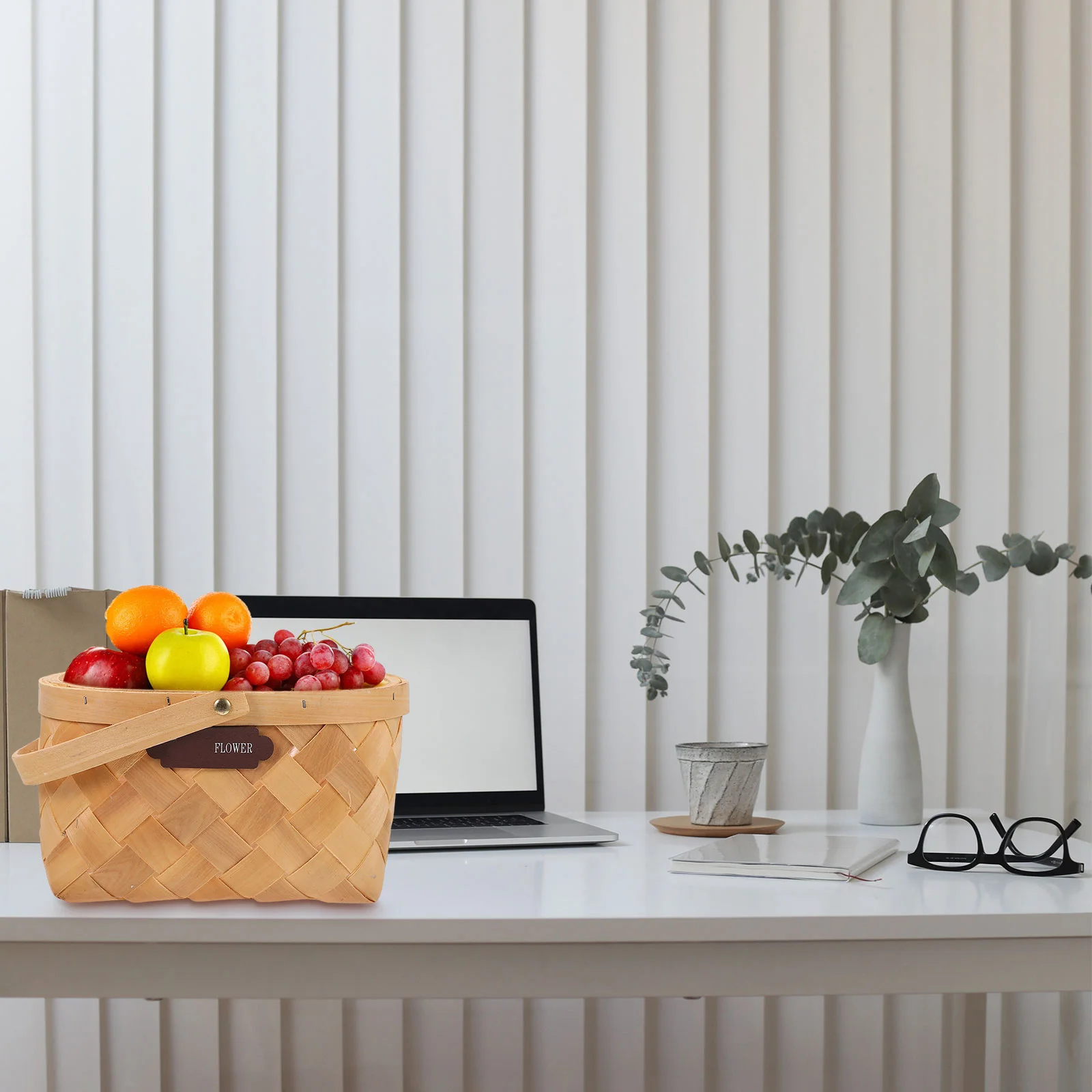 

1pc Natural Handmade Cedar Wood Storage Baskets for Fruit Flowers Decorative Tote Woven Container Light Portable Hanging Planter