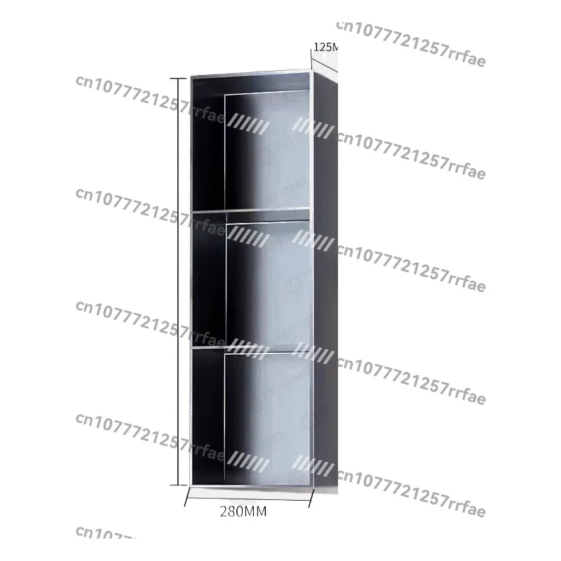 

Custom Shower Accessories Wall Mounted Stainless Steel Matte Black Niche Shelf, Triple Layer