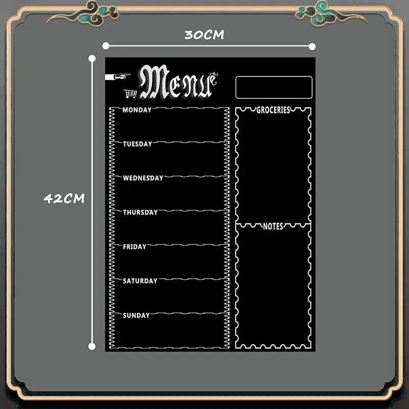 ASMA-A3 Magnetic Whiteboard Sheet For Kitchen Fridge Multipurpose Fridge Weekly White Board Calendar For Menu Planning With 8 Pe