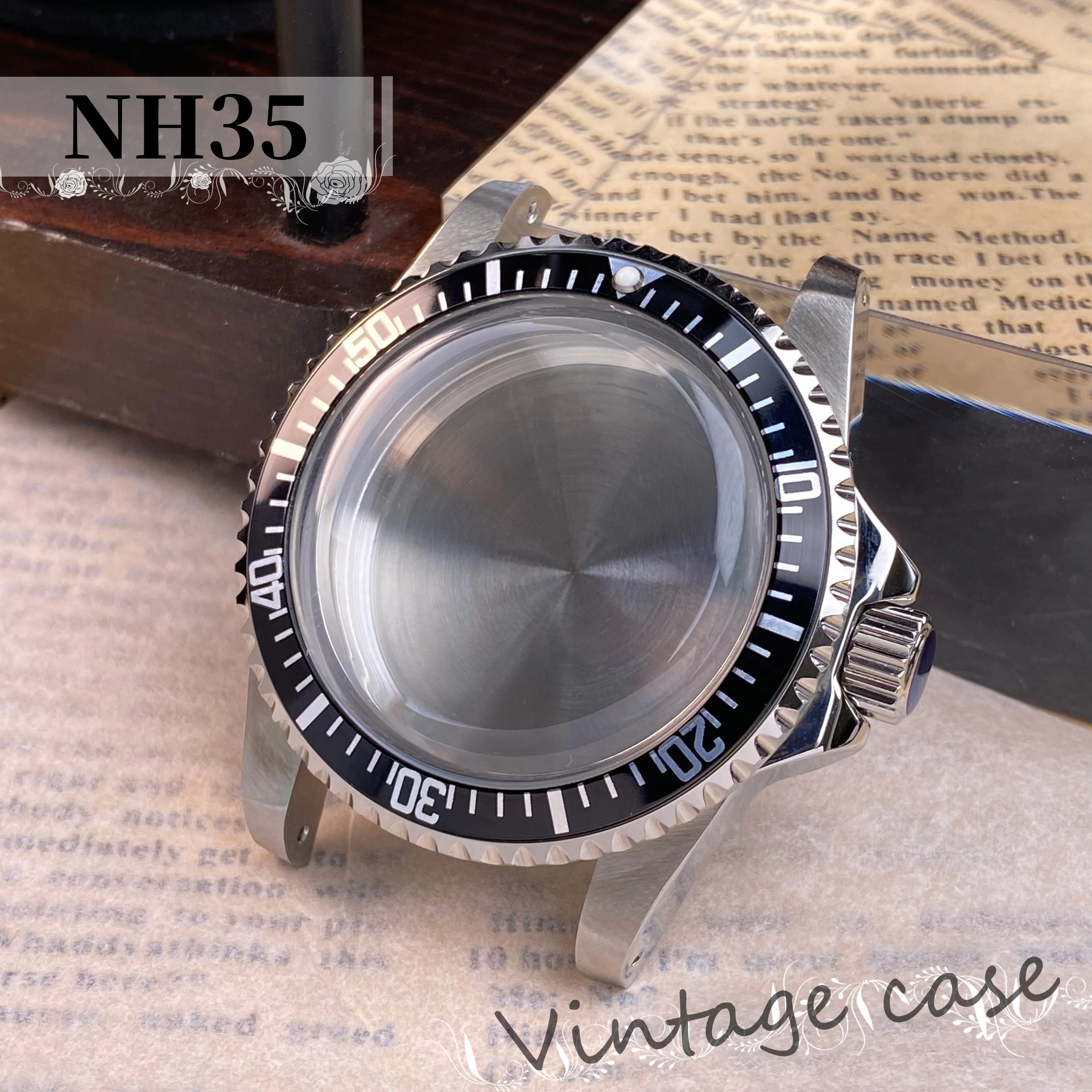 

NH35 Watch case 39.5mm Convex Mirror Vintage Case Stainless Steel Watch Case for NH35 NH36 Movement Watches Accessories case