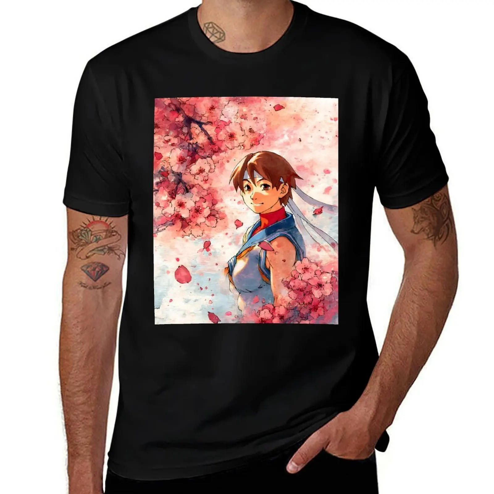 

Classic Sakura Street Fighter T-Shirt Luxury man for a boy oversized mens cotton t shirts