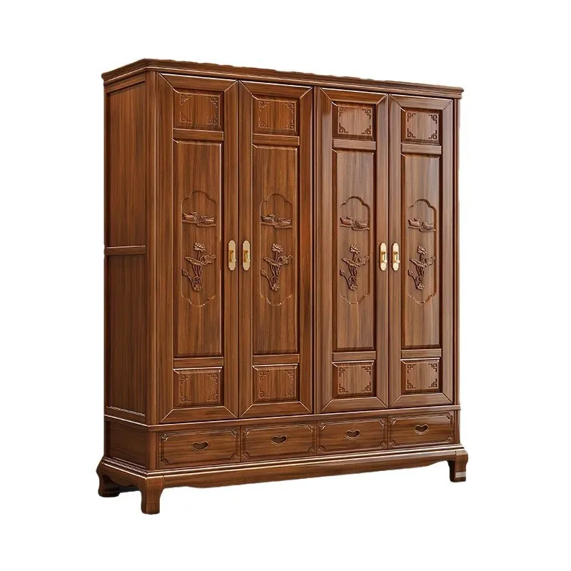 

Wardrobe Large capacity storage Locker Home bedroom Opposite door Solid wood wardrobe