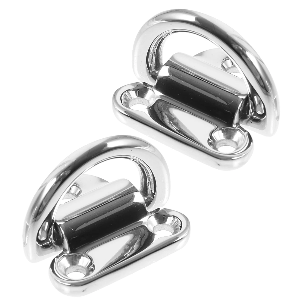 

2pcs Stainless Steel D-Shaped Buckle Pull Ring Tow Hook 6mm-316 Marine Grade Heavy Duty Car Towing Ring Racing Bolt