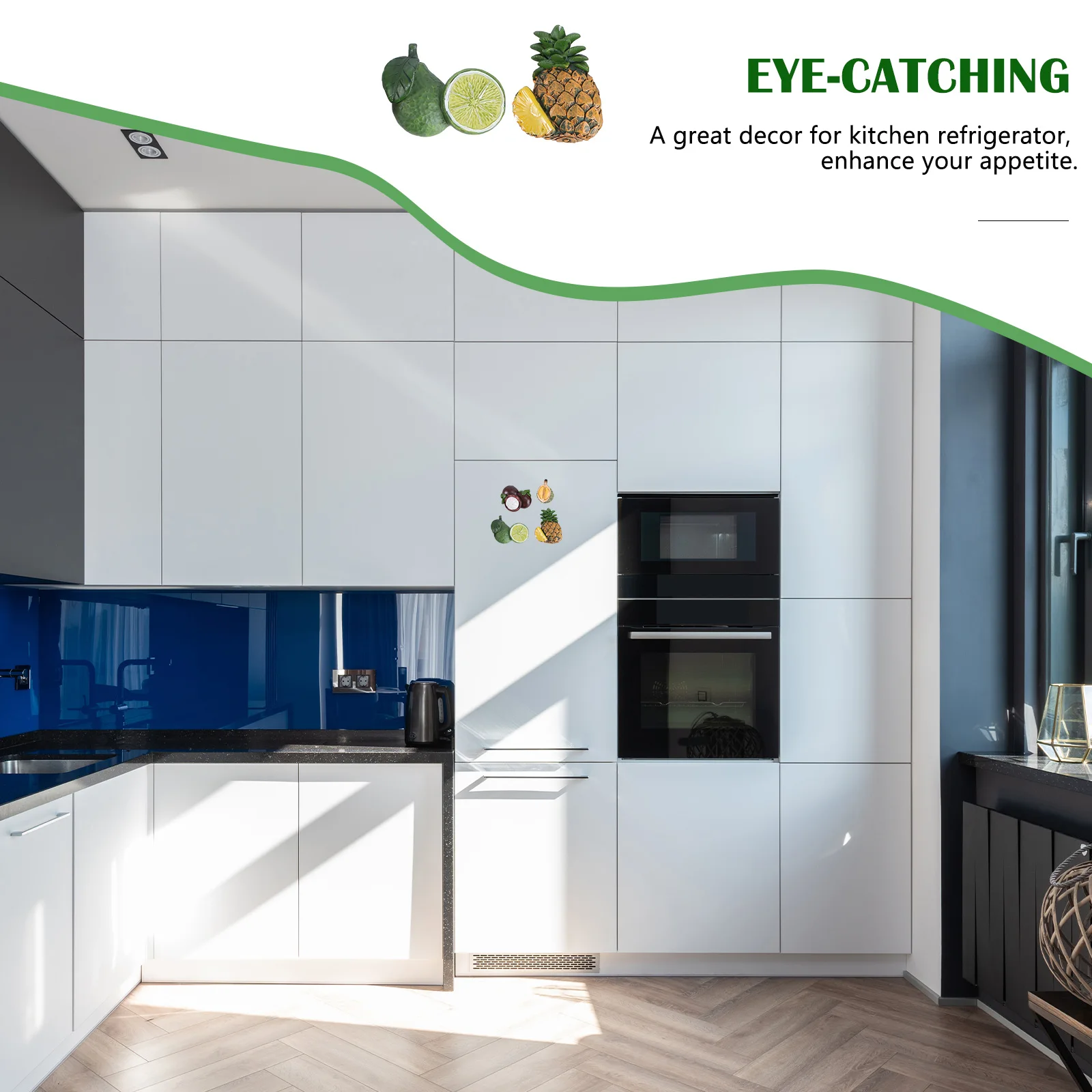 

4Pcs Simulation Fruit Refrigerator Stickers 3D Resin Mangosteen Pineapple Lemon Durian Fridge Magnets Home Decoration Kitchen