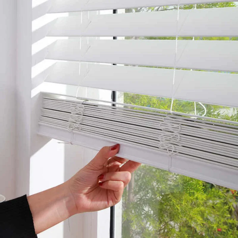 

Manual Cordless 50mm Venetian Blinds With PVC foamwood or Wooden Material For Home Decor