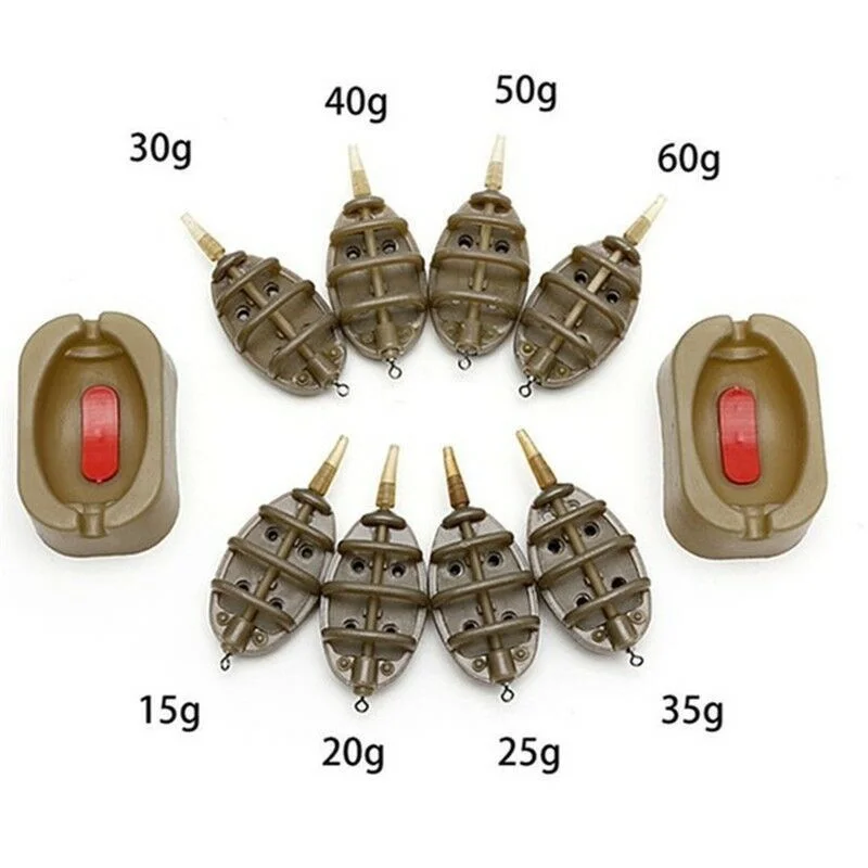 FLYSAND 1 Set Outdoor Fish Tackle Inline Method Feeder Mould Bait Thrower Bait Plumb Set Carp Fishing Bait Holder Tool Accessory image 2