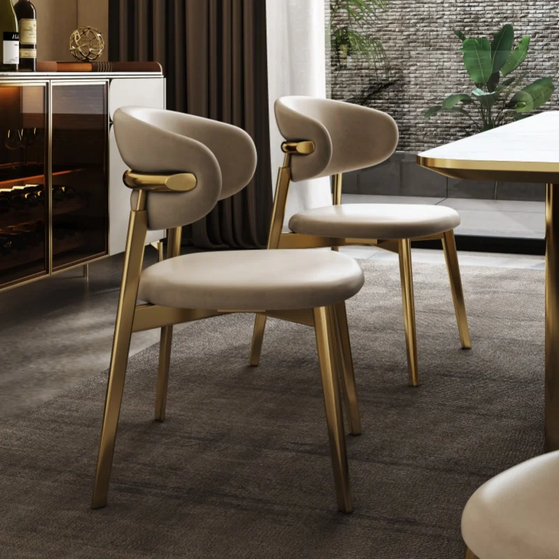 

Metal Designer Dining Chairs Vintage Vanity Throne Dining Chairs Stoot Restaurant Ergonomic Sillas Para Comedor Home Furniture