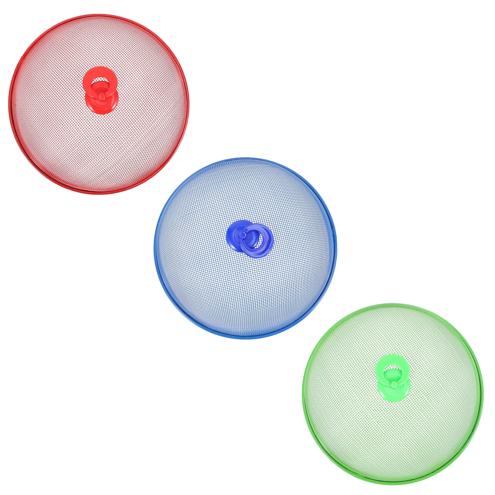 

3Pcs Mesh Food Covers Metal Dome Style Wind Proof Moisture Resistant for Household Dish Vegetable Cover Multipurpose Use