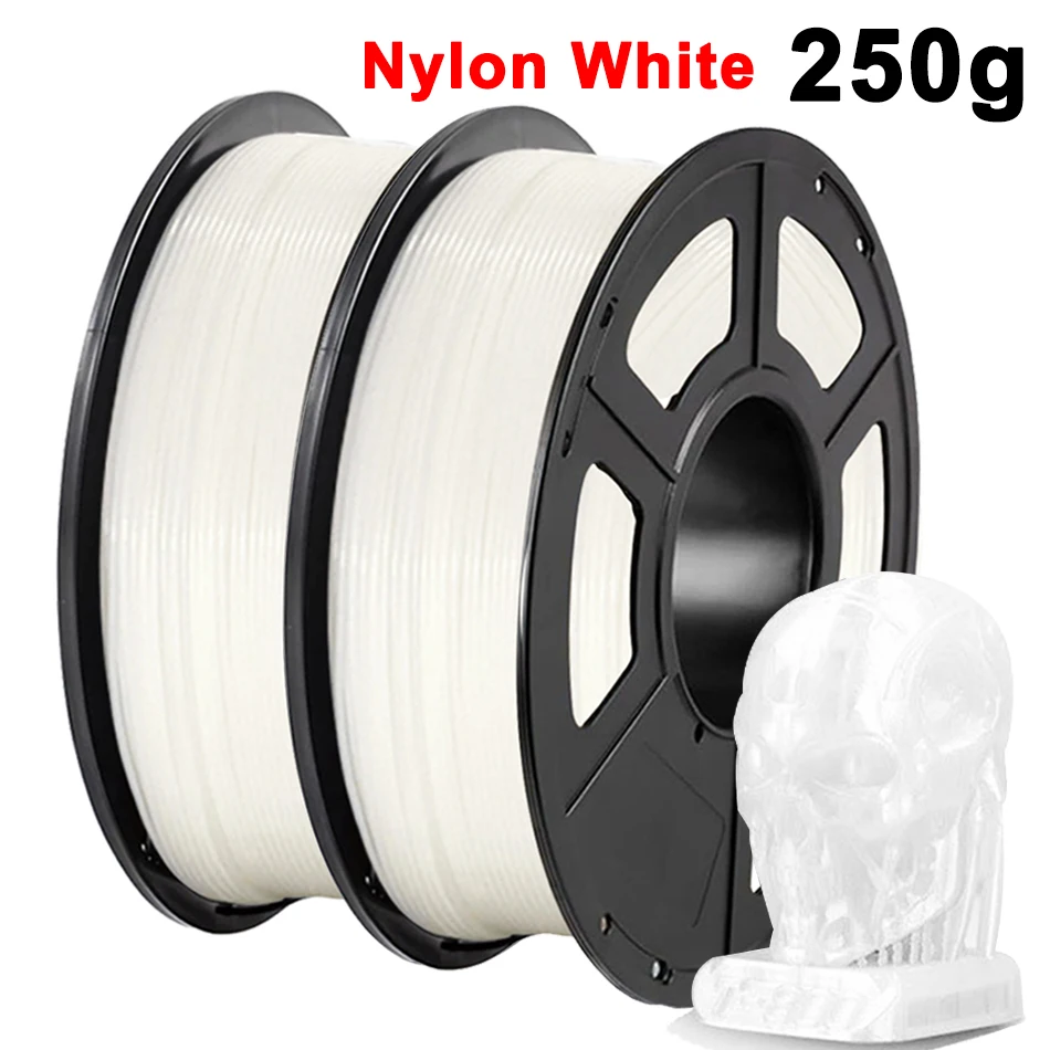

1.75mm 3D Printer Nylon Filament 250g 500g 1Kg High Tensile Strength Nylon white Filament Good Flexibility 3D Printing Material