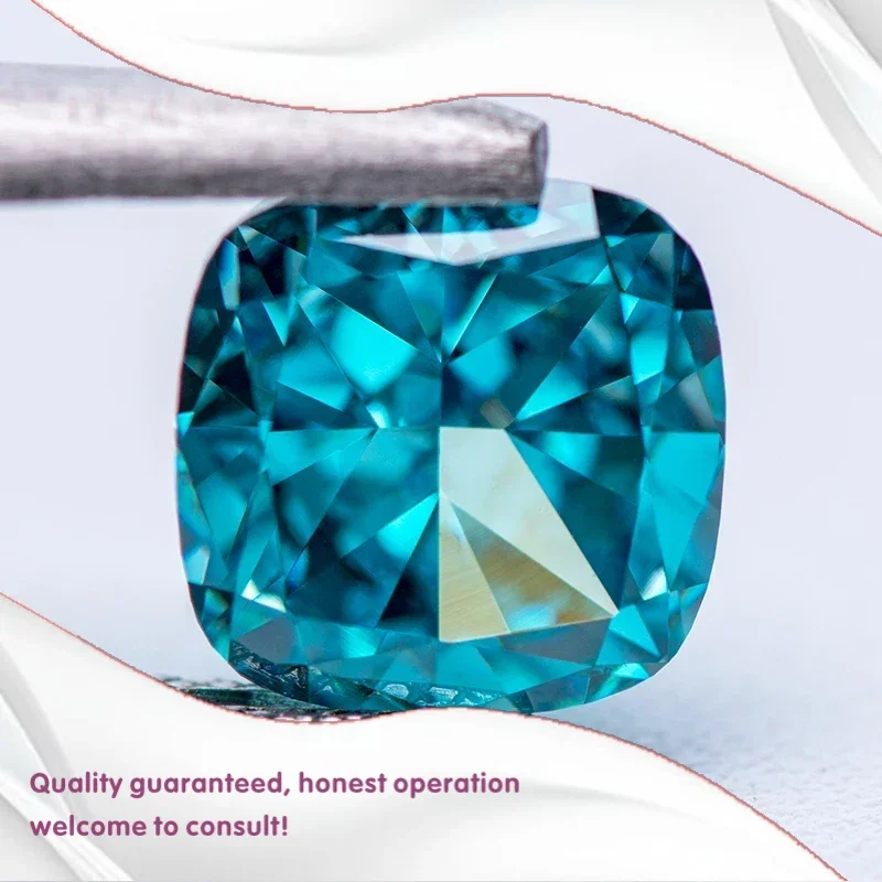 

J-кубический циркониевый камень цвета аквамарина, класс 5А, форма подушки, 4k, измельченный лед, лабораторные синтетические драгоценные камни Cz, чрезвычайно блестящее качество