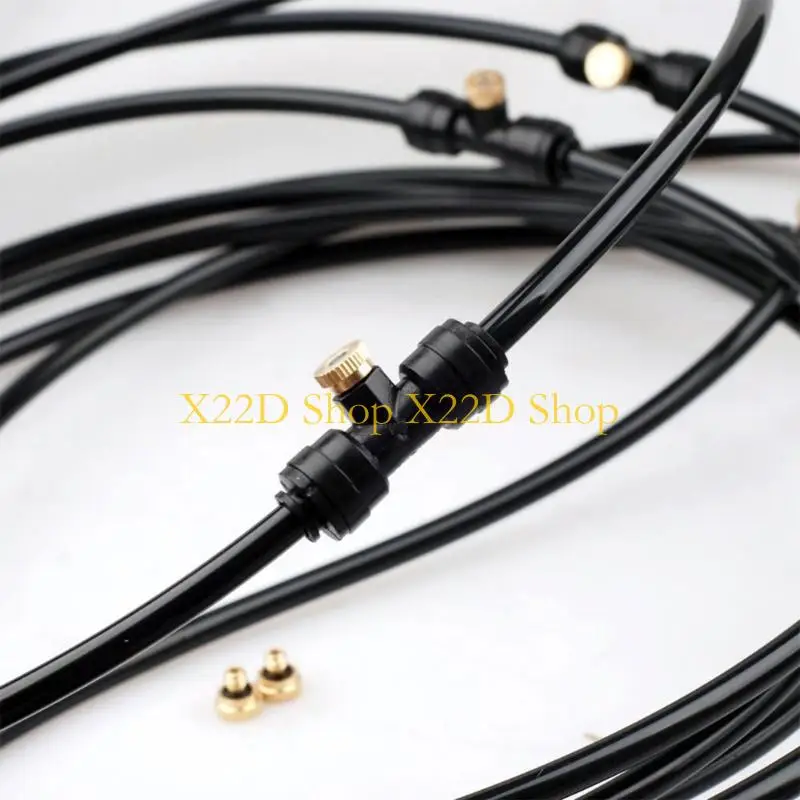X22D Backyard Seating Fog Line with Hose Fitting for Yard and Garden Use, Outdoor Water Set for Deck and Balcony Layouts