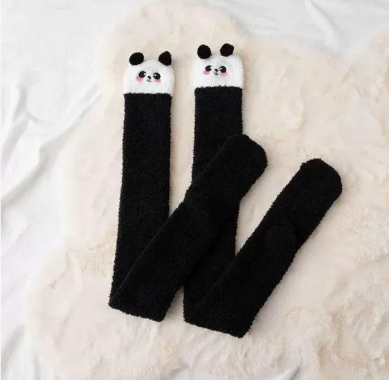 اليابانية موري فتاة الحيوان النمذجة جوارب طويلة مخطط لطيف ضغط الخريف الشتاء الدافئة جورب النوم دافئ طويل الفخذ العليا الجوارب