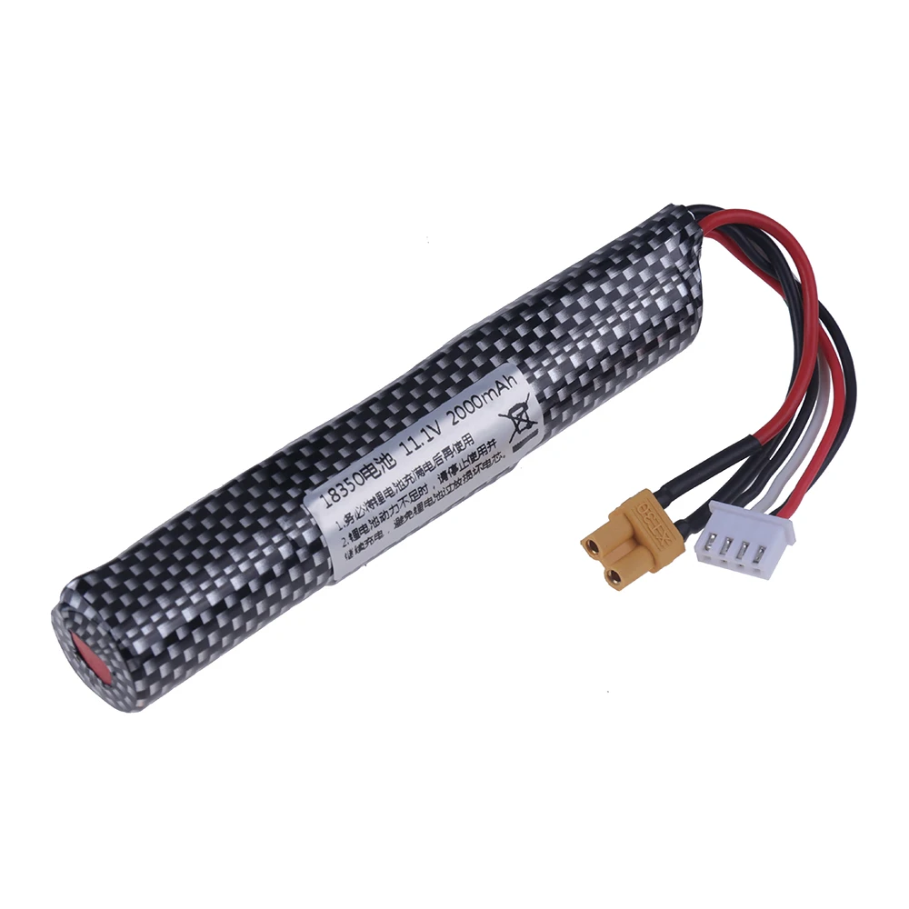 3S 11.1V 2000mAh 18350 Li-ion Battery XT30 Plug Compatible with Airsoft Guns Water Bead Blaster Rechargeable Batteries