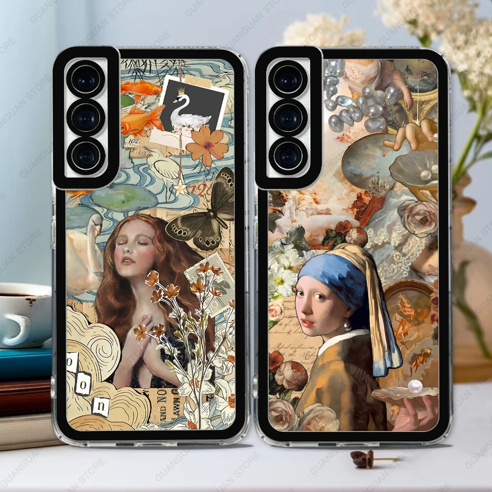 Phone Case For Samsung Galaxy A13 A14 A21S A22 A24 A50 A31 A32 A33 A34 A51 A52 A53 A54 A71 A72 A73 Soft Cover Retro Art Collage