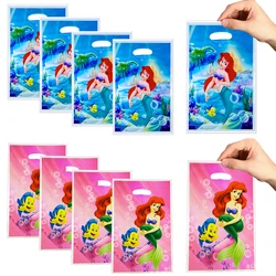 Bolsa de regalo de sirena Ariel, bolsa de plástico para galletas y dulces, bolsa de fiesta temática de sirena, suministros de fiesta de cumpleaños para niños, decoración de regalo para el hogar