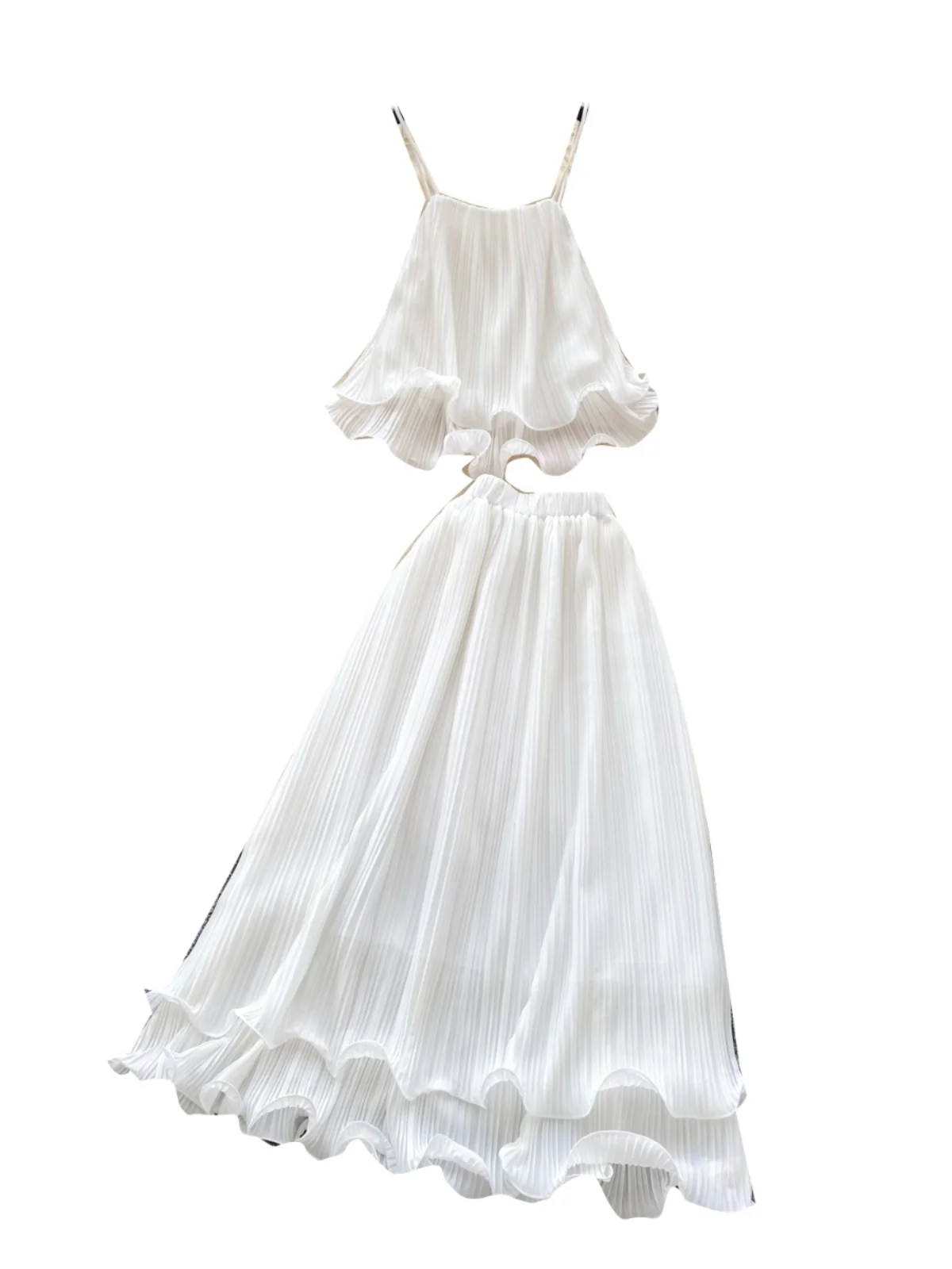 Ensemble Fairy Vaion pour femmes de 8 à 25 ans, haut à bretelles coupe-vent douces, jupe gorée taille haute, nouvelle collection 2025