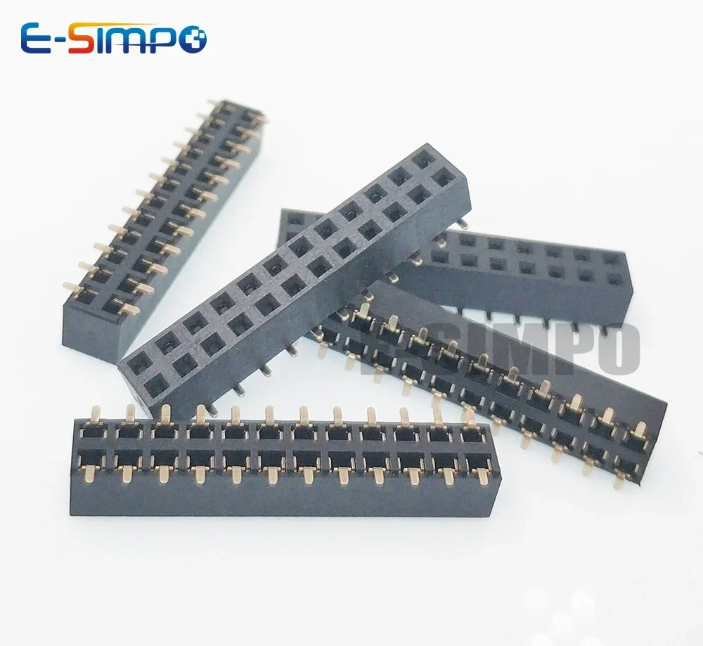 50pcs 2.54mm PH5.0 SMD 2X3/4/5/6/7/8/10/12/20P Plastic Height 5.0 Double Row Goldplated Rohs PCB Female Pin Header Connector