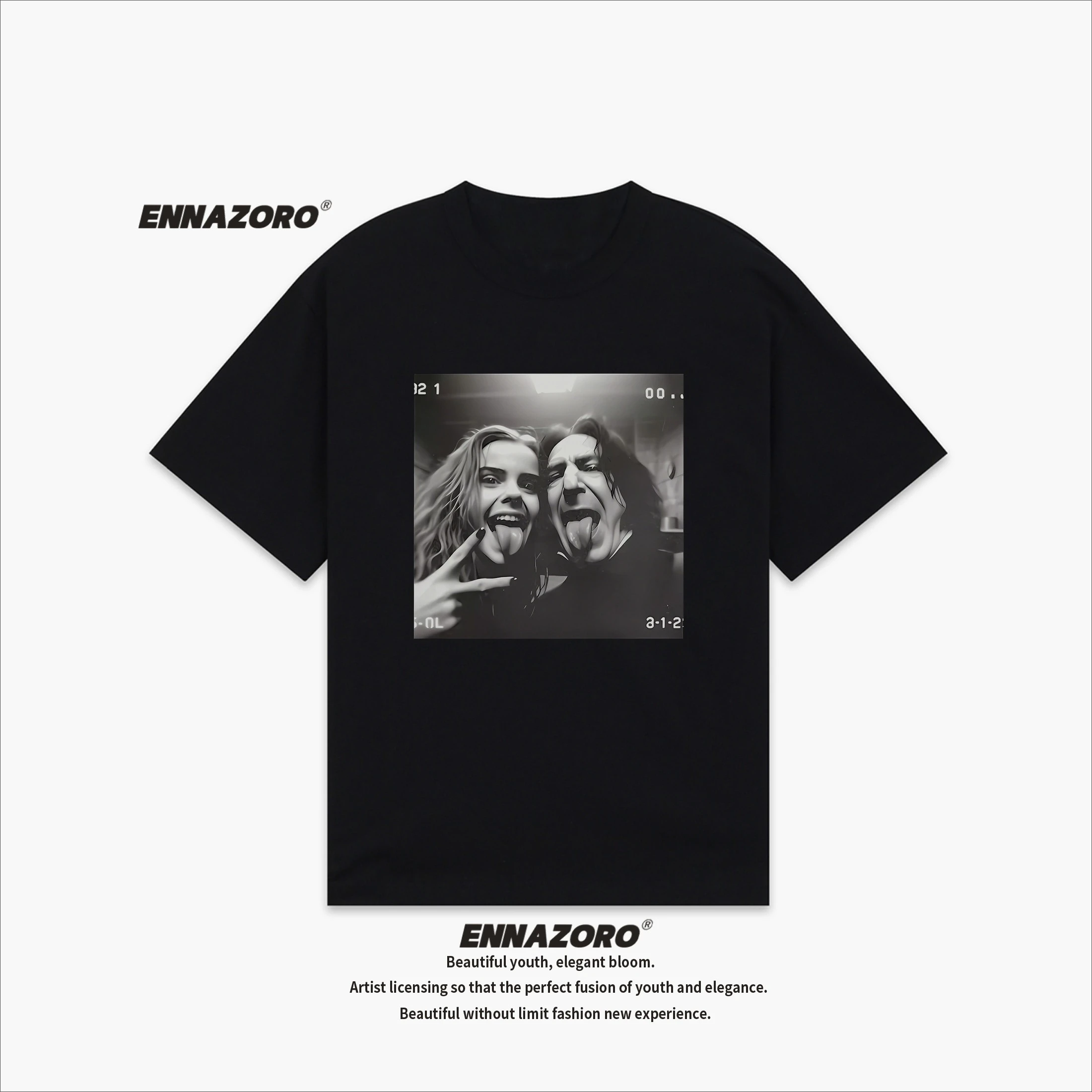 Camiseta de manga corta de algodón puro Retro americano de Harry Potter para comercio exterior Top suelto individual para parejas