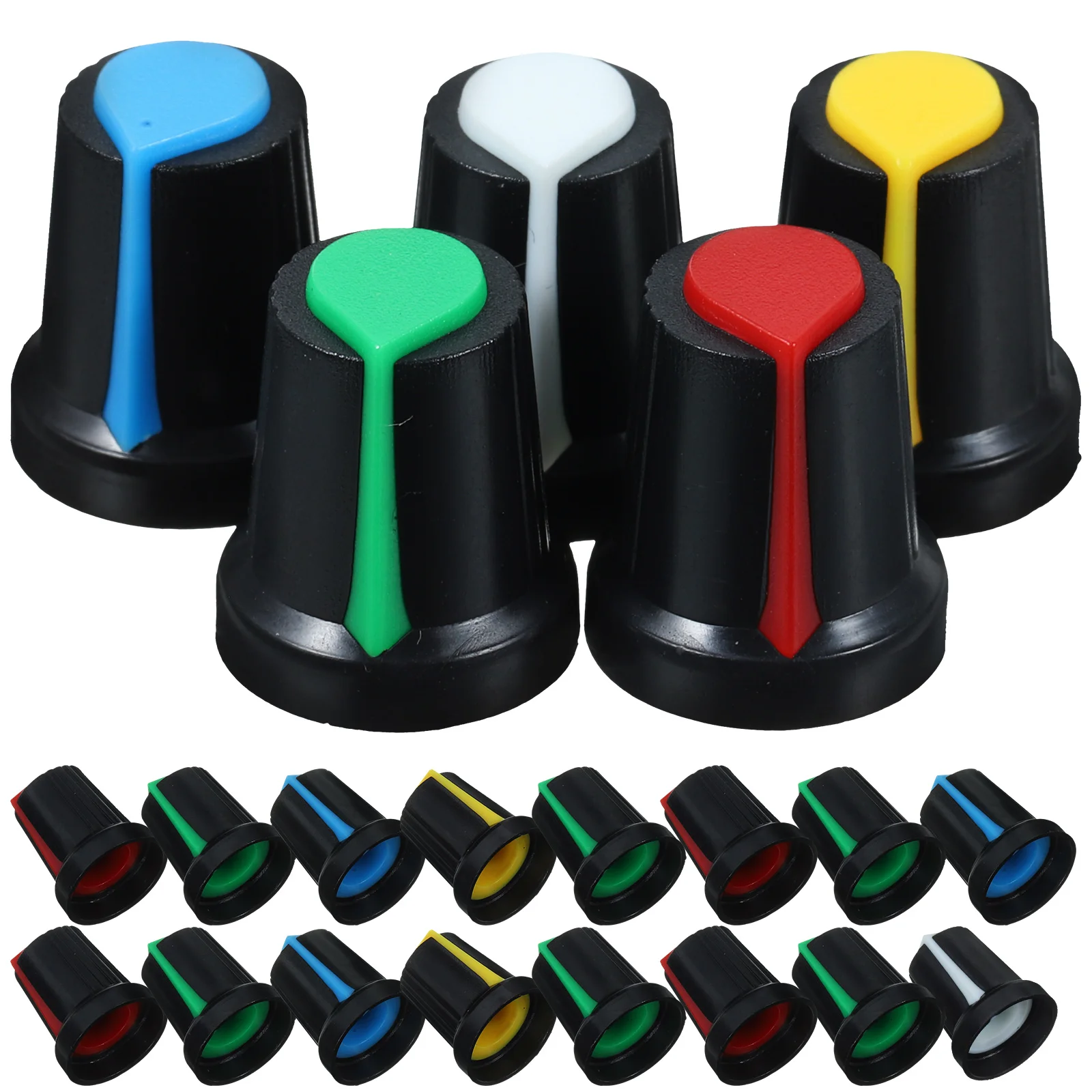 50 Pcs Potentiometer Knob Guitar Knobs Bass Amp Electric Parts Volume Plastic Control for